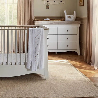 CuddleCo Clara White & Ash Luxe 3 Piece Nursery Furniture Set