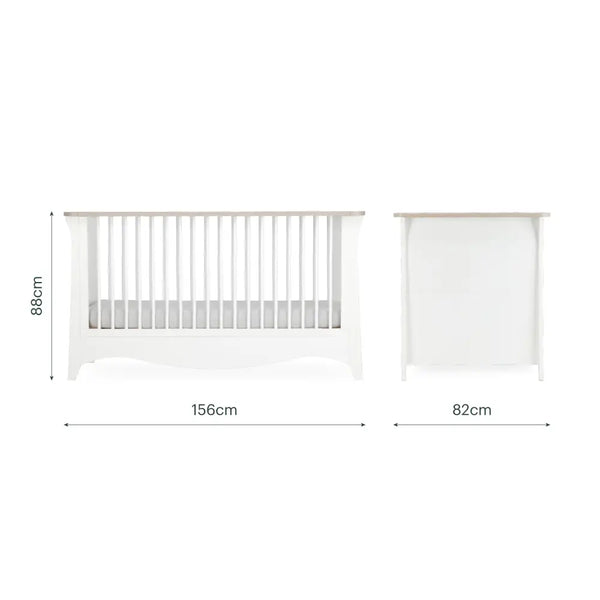 CuddleCo Clara White & Ash Luxe 3 Piece Nursery Furniture Set
