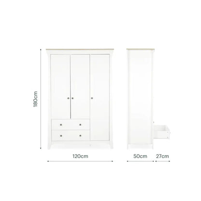 CuddleCo Clara White & Ash Luxe 3 Piece Nursery Furniture Set