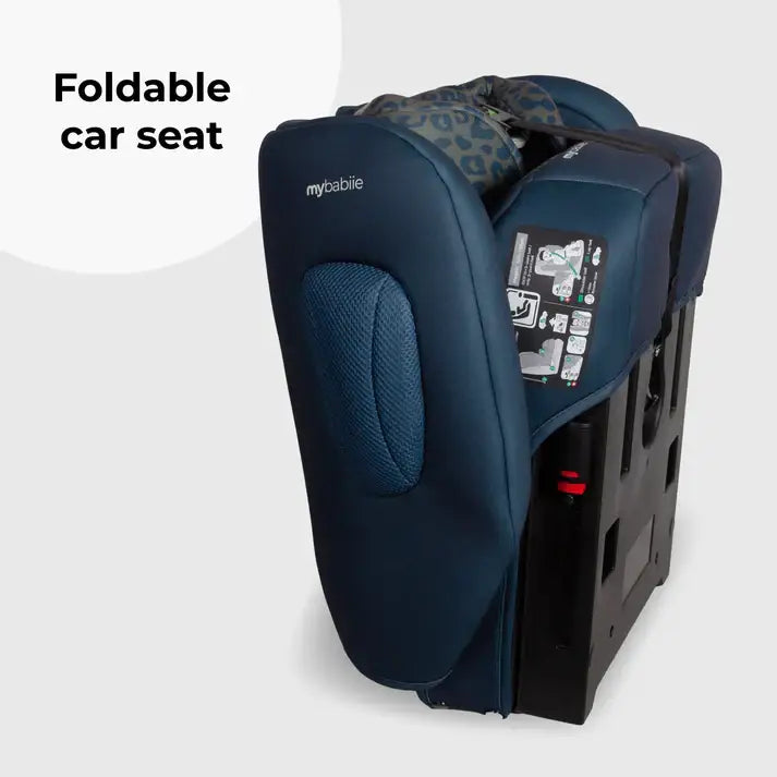 My Babiie MBCS80 Foldable i-Size Isofix Toddler Booster Seat - Navy Leopard