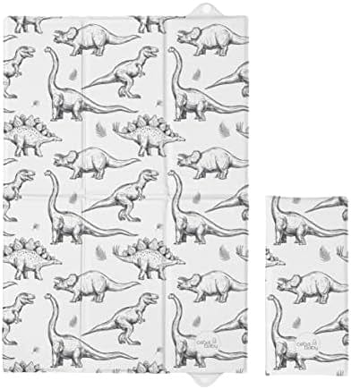 Deluxe Folding Travel Changing Mat -Monochrome Dinosaur General Ceba Baby   