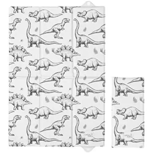 Deluxe Folding Travel Changing Mat -Monochrome Dinosaur General Ceba Baby   