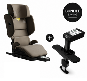 Axkid Up Driftwood Beige Bundle With Footrest – High Back Booster Seat (4–12 Years, 100–150 cm)