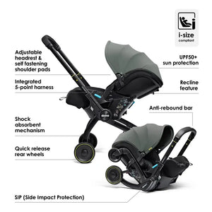 Doona X Car Seat & Stroller + FREE Gold Essentials Bag - Slate Green General doona