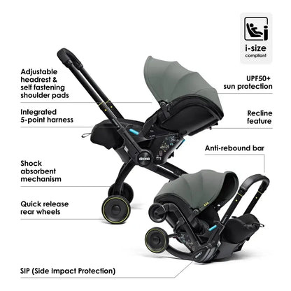 Doona X Car Seat & Stroller + FREE Gold Essentials Bag - Slate Green General doona