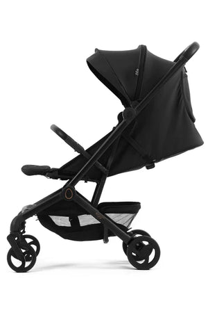Black egg sky stroller with sleek modern design and four wheels lightweight cabin-approved travel pushchair