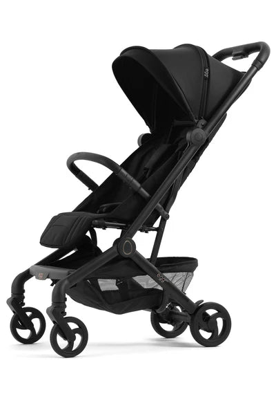 Black egg sky lightweight foldable stroller with adjustable sunshade and storage basket for travel use