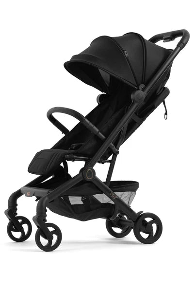 Black egg sky stroller foldable lightweight cabin-approved baby pushchair with adjustable sun canopy and storage basket