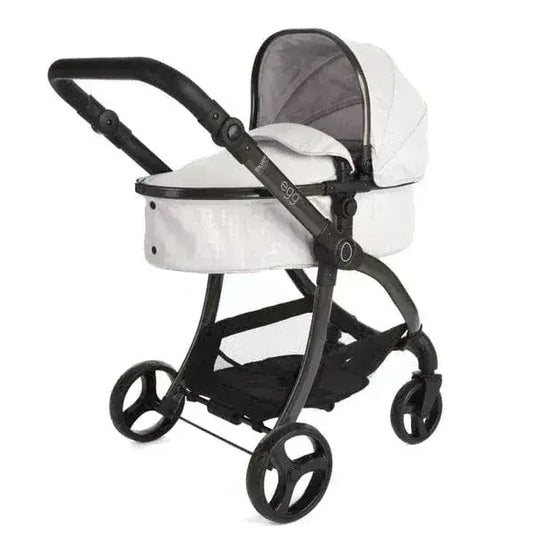 Egg Dolls Pram New 2025 Colour - Houndstooth Silver Roma