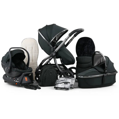 Egg3® Black Olive Luxury Stroller Bundle - 8 Piece Bundle Egg