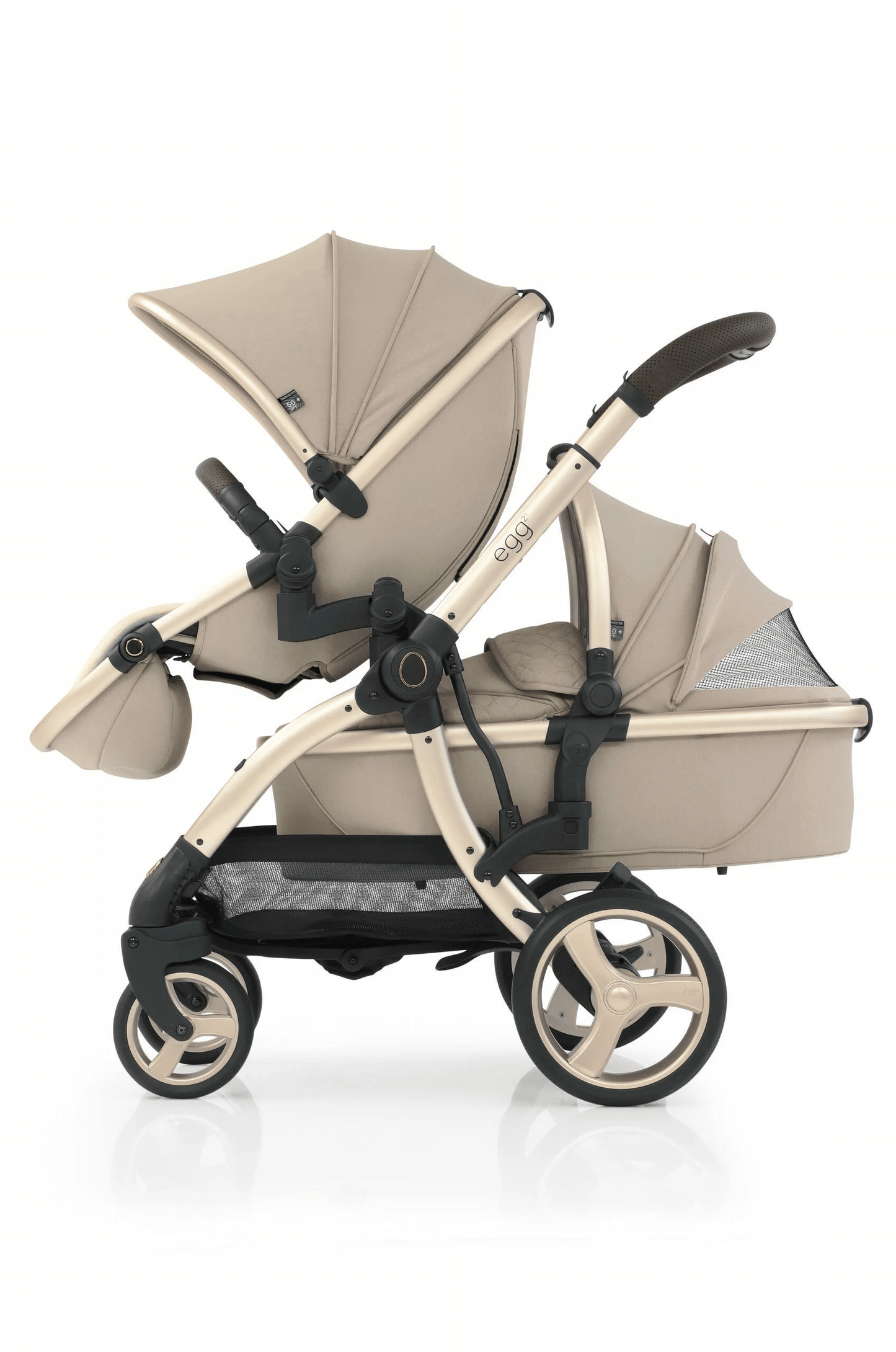 Egg3® Egg 3 Double Feather Luxury Stroller Bundle - 8 Piece Bundle  Egg Grey Fur Liner  