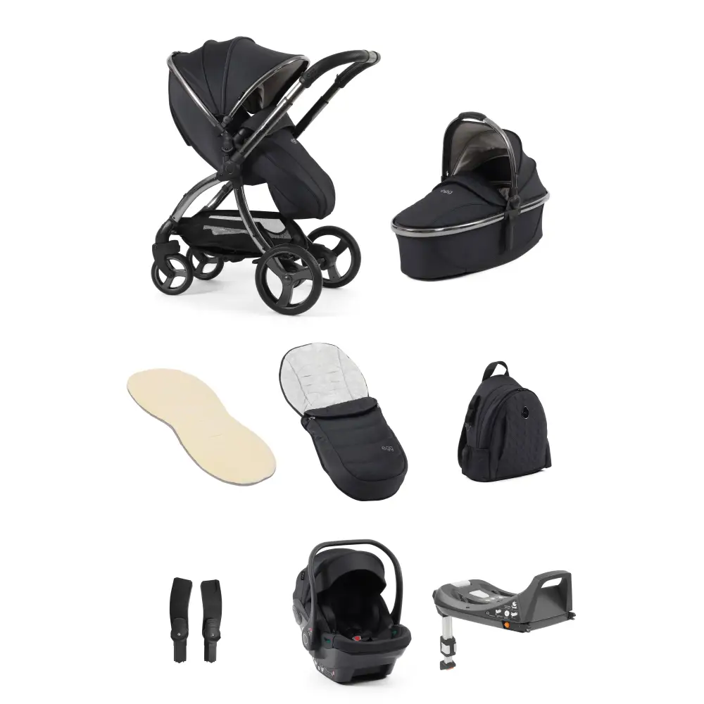 Egg3® Carbonite Luxury Stroller Bundle - 8 Piece Bundle Egg