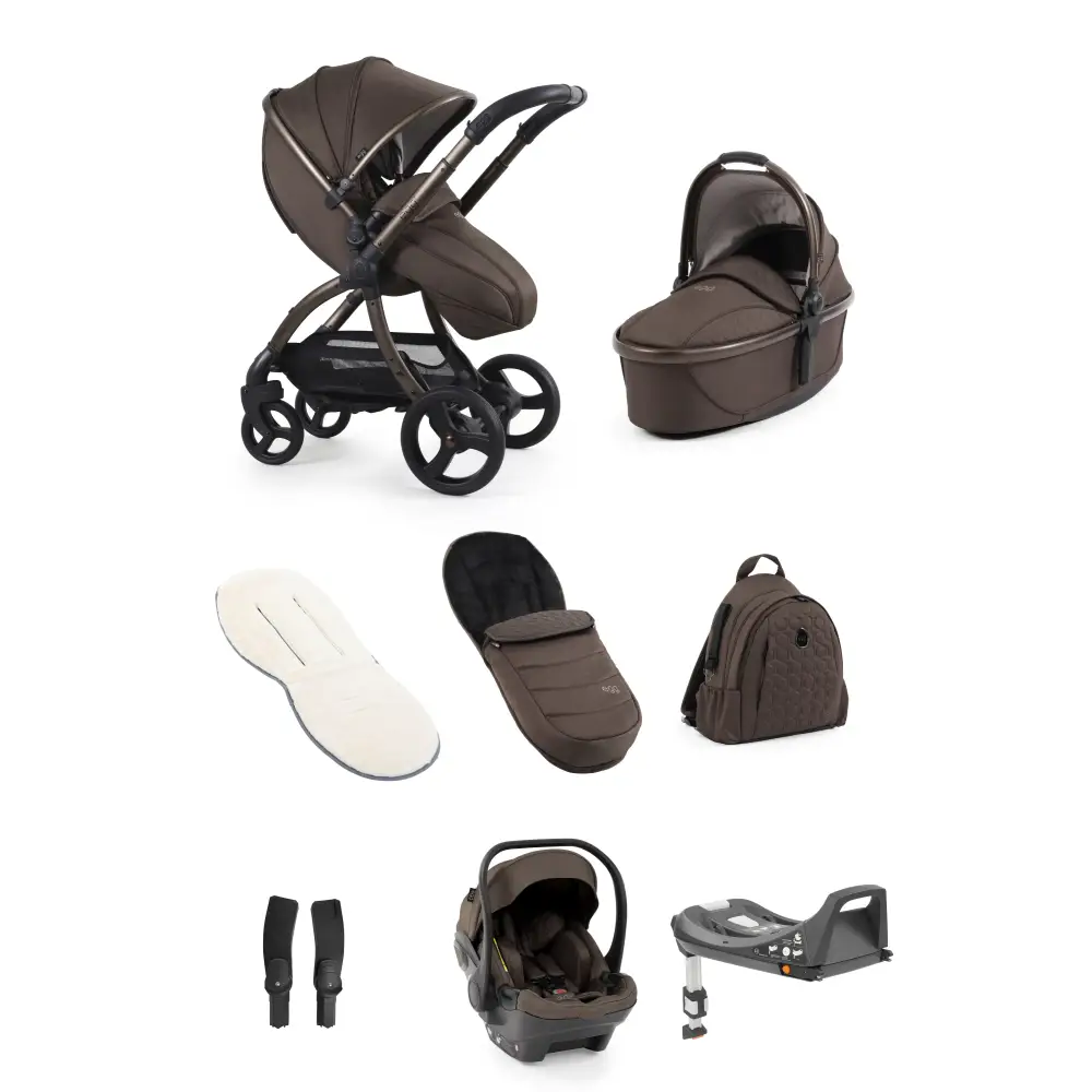 Egg3® Chocolate Velvet Luxury Stroller Bundle - 8 Piece Bundle Egg