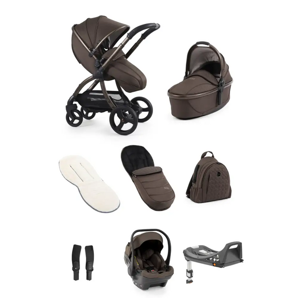 Egg3® Chocolate Velvet Luxury Stroller Bundle - 8 Piece Bundle Egg