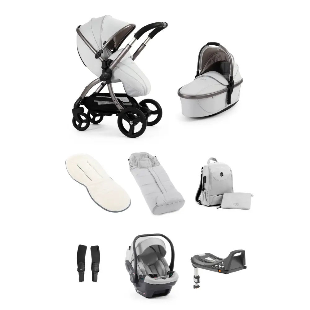 Egg3® Egg 3 Houndstooth Silver Special Edition Luxury Stroller Bundle - 8 Piece Bundle Egg