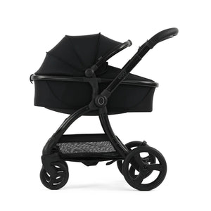 Black egg brand baby stroller with sleek modern design fabric canopy part of egg3 panther black luxury bundle