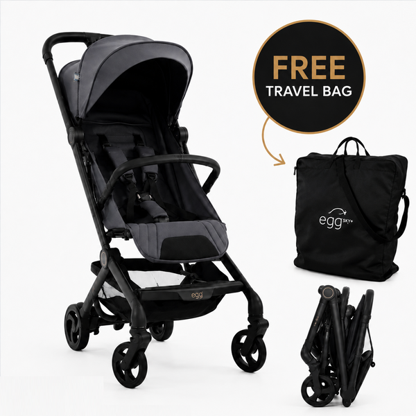 Egg® Sky Stroller in Ink Lightweight Cabin-Approved Travel Pushchair (8kg) - Free Travel Bag