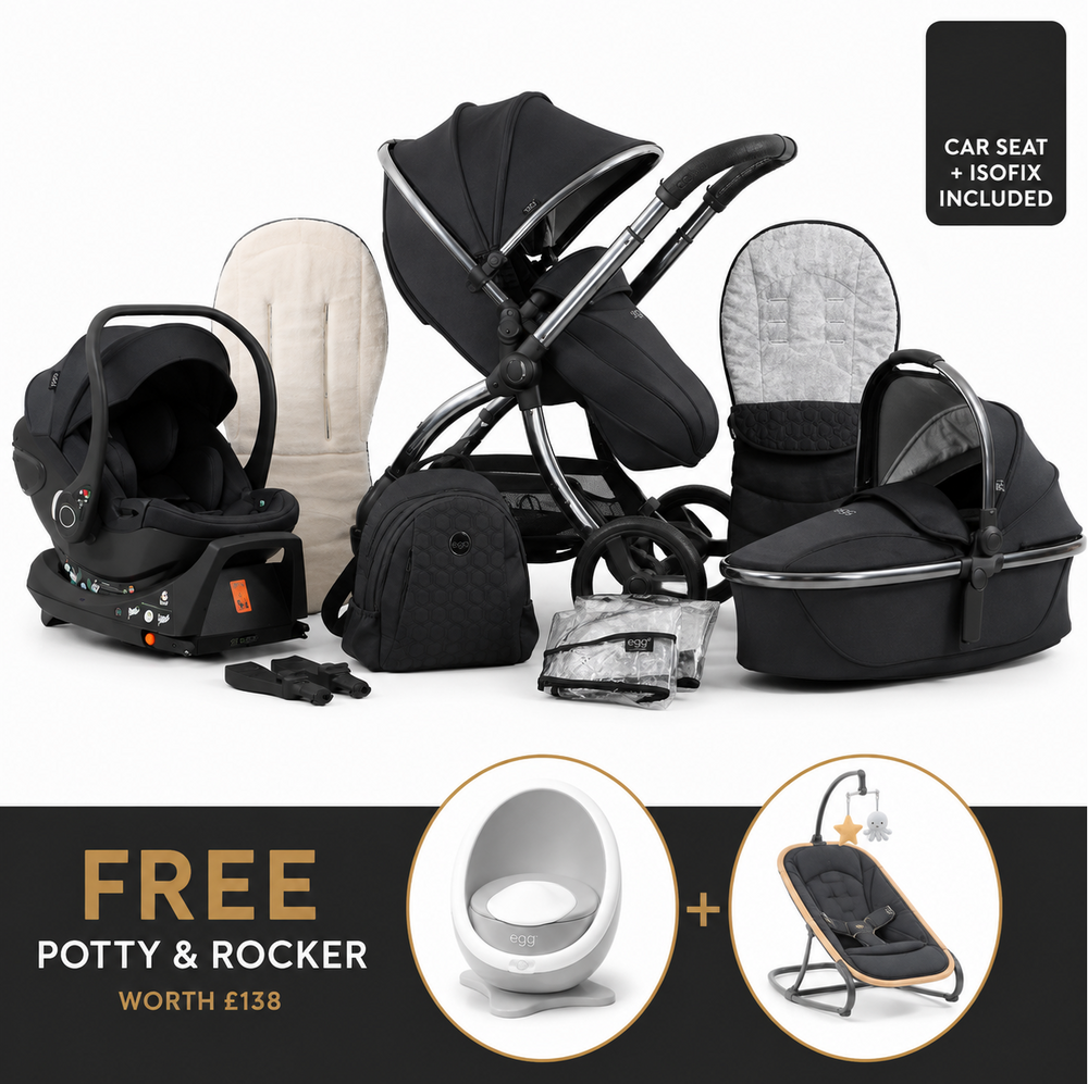 Egg3® Carbonite Luxury Stroller Bundle - 8 Piece Bundle