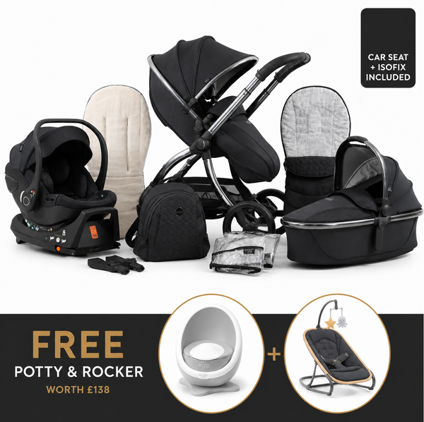 Egg3® Carbonite Luxury Stroller Bundle - 8 Piece Bundle
