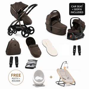 Egg3® Chocolate Velvet Luxury Stroller Bundle - 8 Piece Bundle