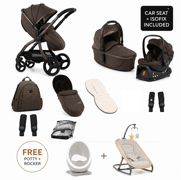 Egg3® Chocolate Velvet Luxury Stroller Bundle - 8 Piece Bundle