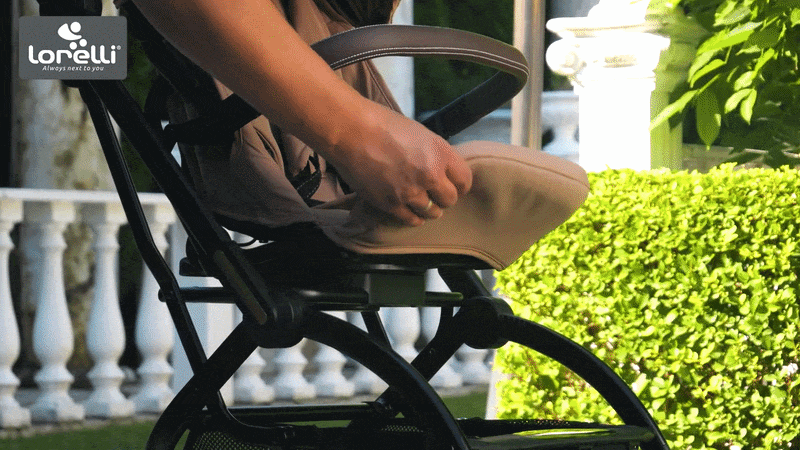 Beige fabric seat cushion for lorelli makaya 360 rotation stroller lightweight reversible pushchair from birth to 22kg