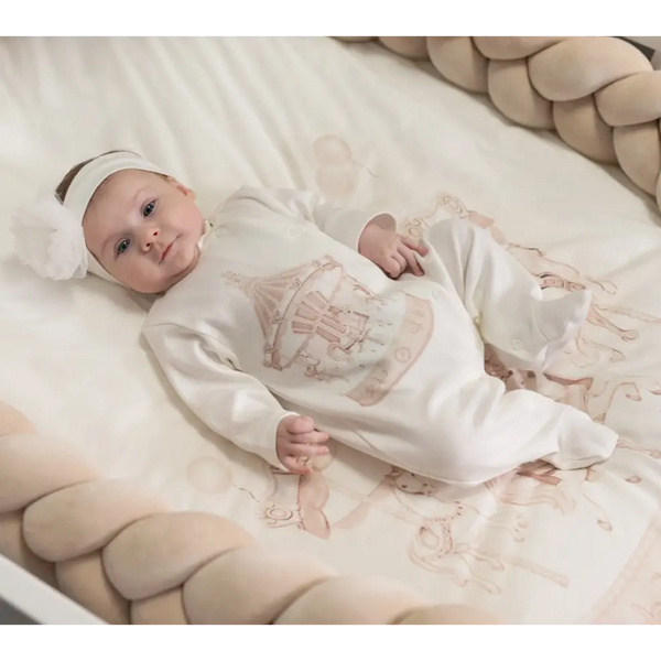 First Baby Luxury Carousel Baby Grow - Beige