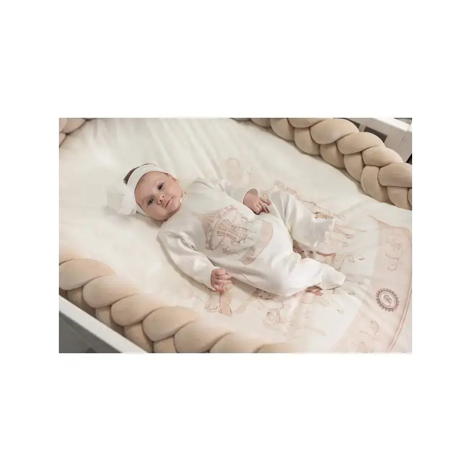 First Baby Luxury Carousel Baby Grow - Beige