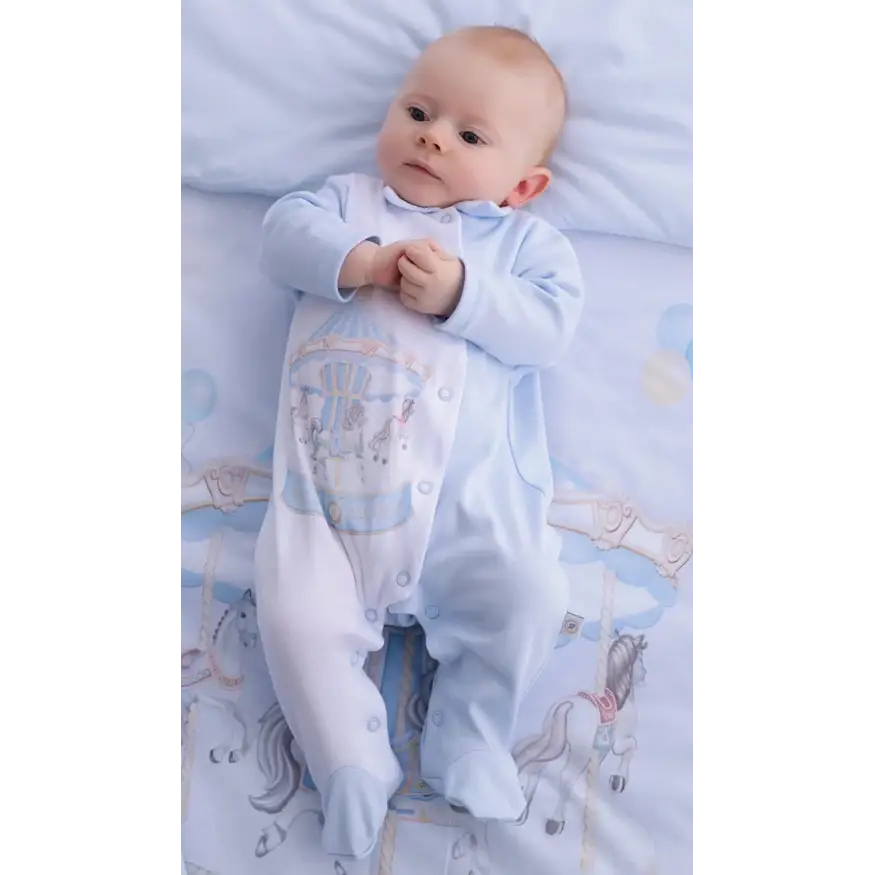 First Baby Luxury Carousel Baby Grow - Blue