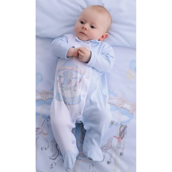 First Baby Luxury Carousel Baby Grow - Blue