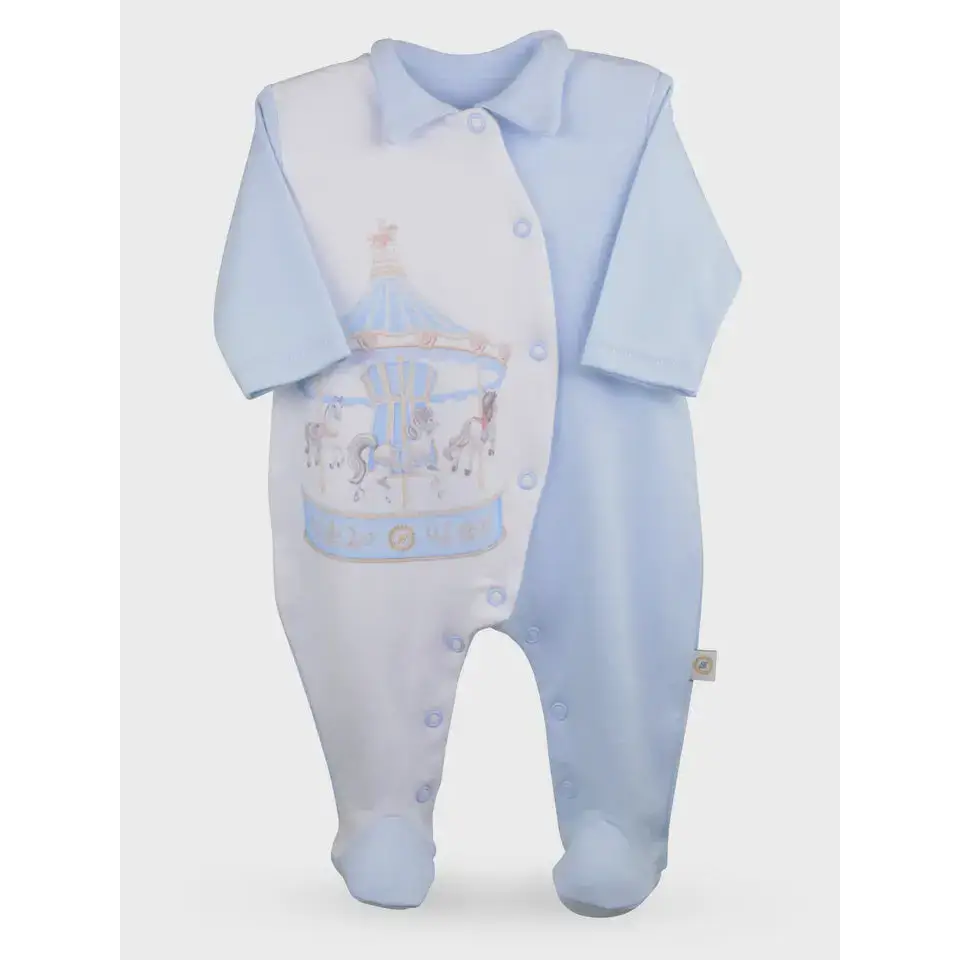 First Baby Luxury Carousel Baby Grow - Blue