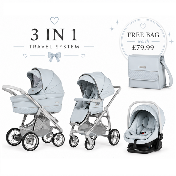 Bebecar Ip-Op Baby Blue 3 in 1 Travel System
