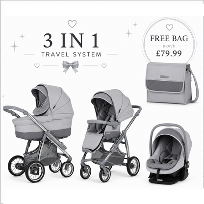 Bebecar Ip-Op Pewter 3 in 1 Travel System