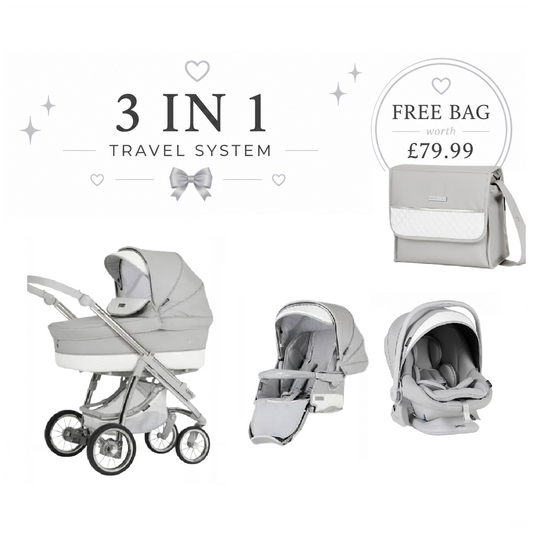 Bebecar Ip-Op Silver Grey 3 in 1 Travel System