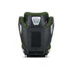 Recaro AXION 1 in Epic Green, rear view showing the black shell and central ventilation panel.