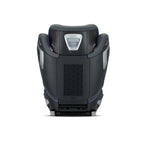 Recaro AXION 1 in Gallant Grey, rear view showing the black shell and central ventilation panel.