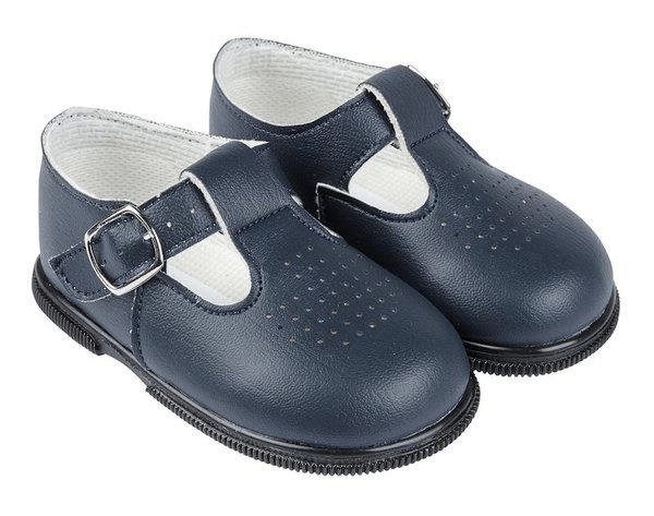 Hard Soled Navy Matt Baby Shoes - BayPods  Baypods   