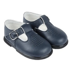 Hard Soled Navy Matt Baby Shoes - BayPods
