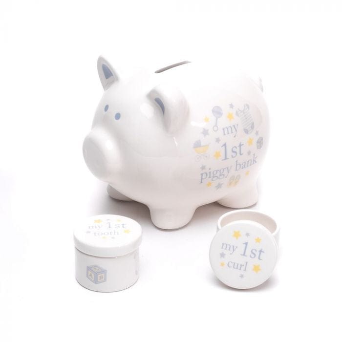 Hello Baby Piggy Bank Set - Blue General Not specified   