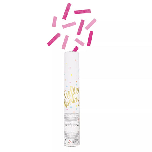 Hello Baby Pink Gender Reveal 30cm Confetti Cannon Not specified