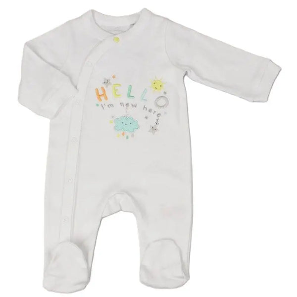 Hello I'm New Here Unisex Baby Grow Watch Me Grow
