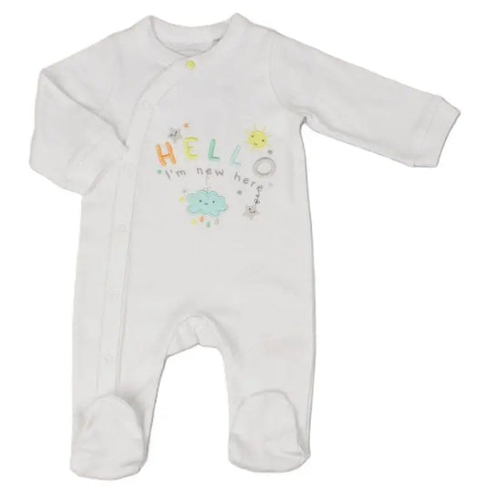 Hello I'm New Here Unisex Baby Grow Watch Me Grow