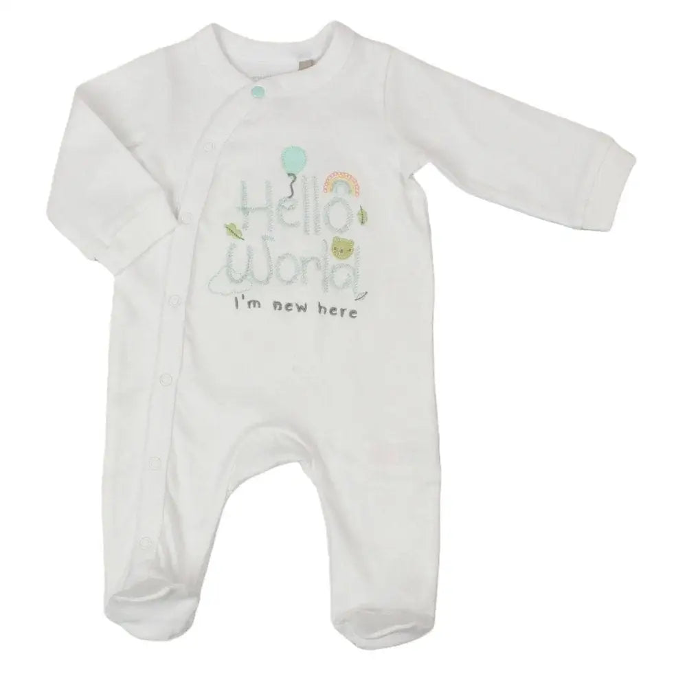 Hello world Baby Sleepsuit Watch Me Grow