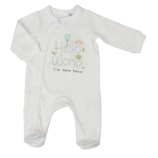 Hello world Baby Sleepsuit Watch Me Grow