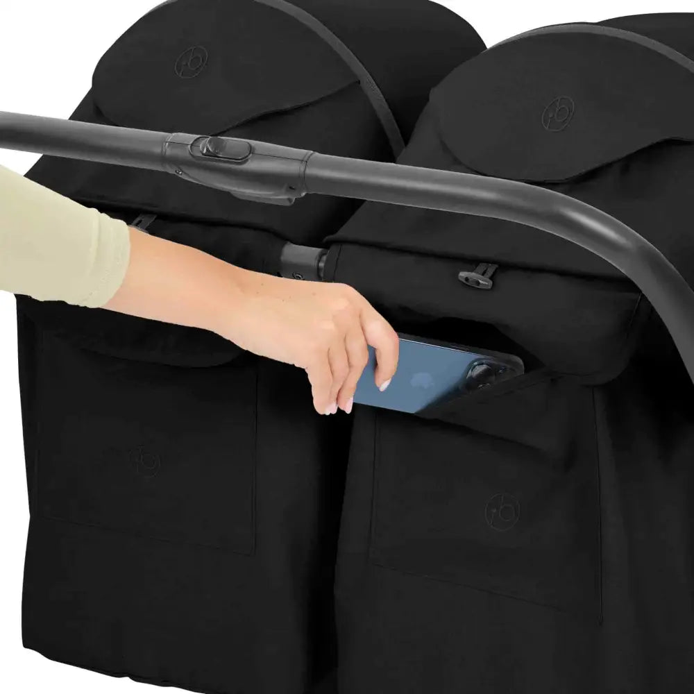 Ickle Bubba Aries Auto Fold Double Stroller –Black