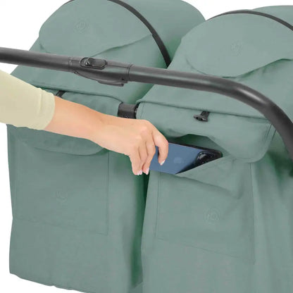 Ickle Bubba Aries Auto Fold Double Stroller – Sage Green