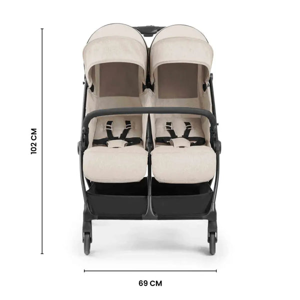Ickle Bubba Aries Auto Fold Double Stroller – Stone