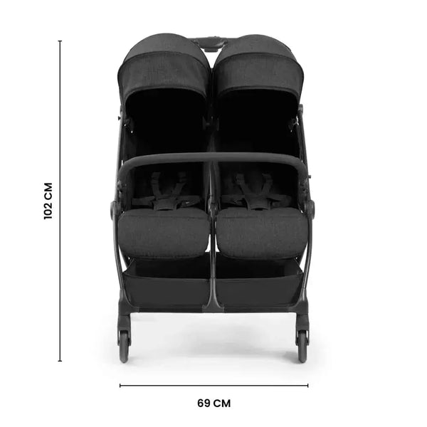 Ickle Bubba Aries Auto Fold Double Stroller – Graphite Grey