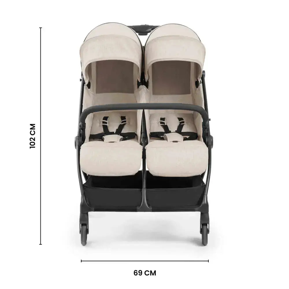 Ickle Bubba Aries Auto Fold Double Stroller – Stone