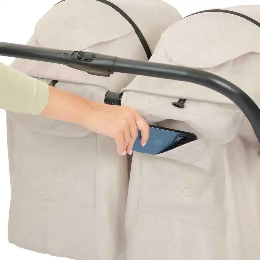 Ickle Bubba Aries Auto Fold Double Stroller – Stone